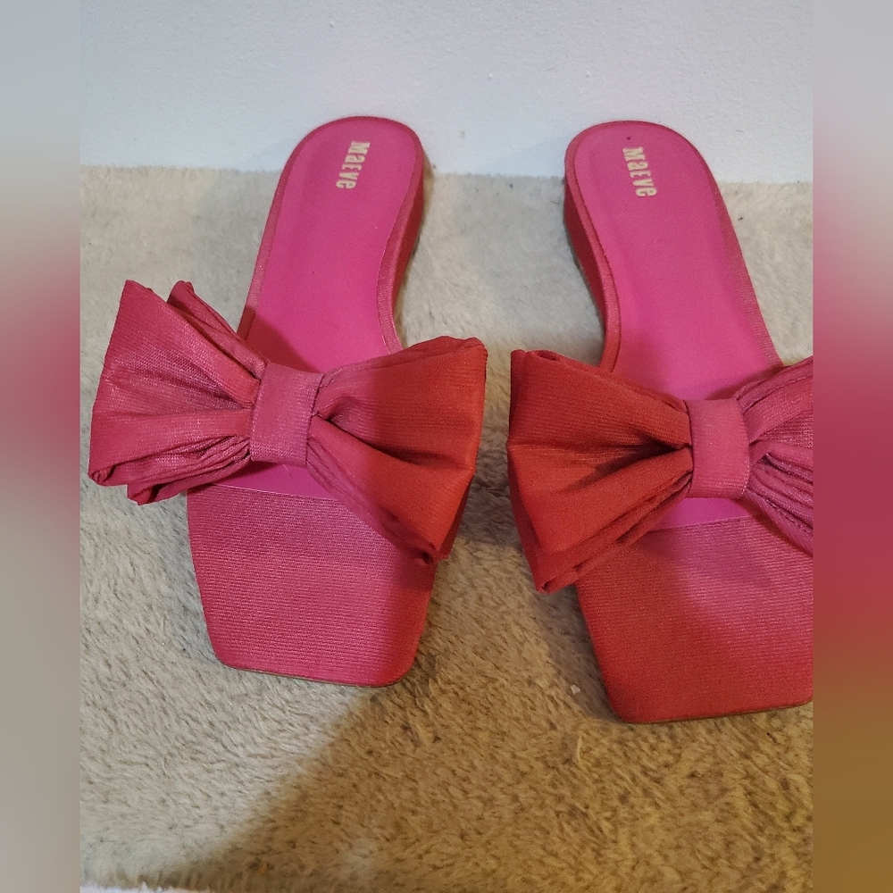 Mauve Fuchsia Bow Mules